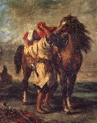 Eugene Delacroix Arab Sadding His Horse oil painting reproduction